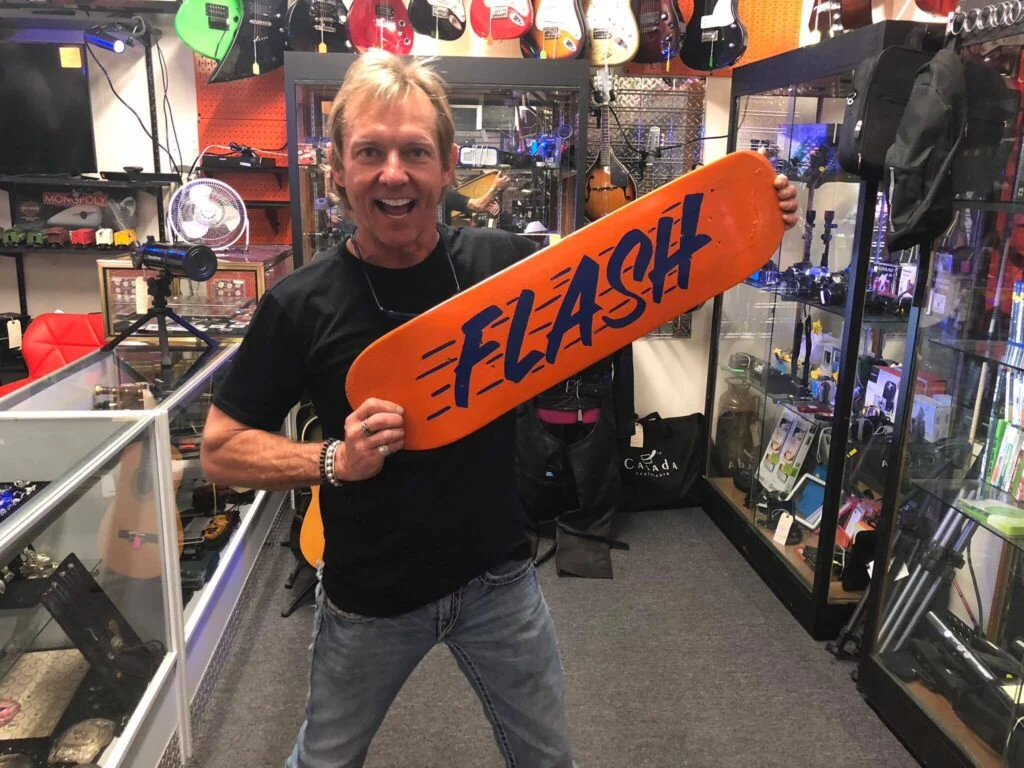 Rob among the shop's electronics and display cases